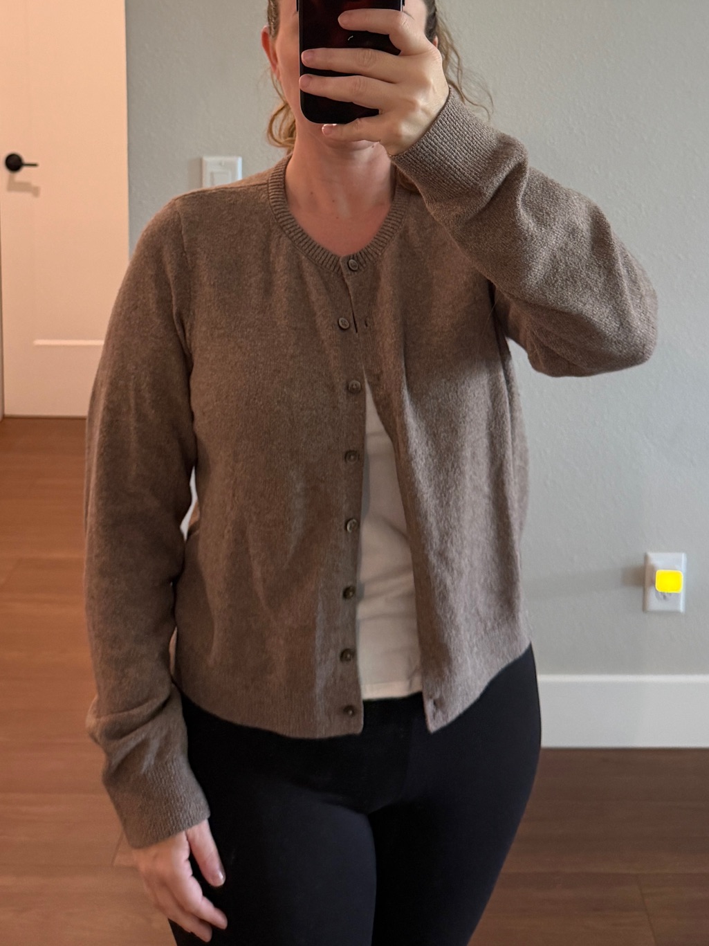 Old Navy Brown Crewneck Button-Front Cardigan
